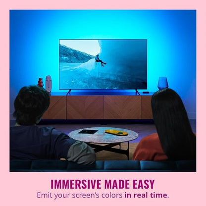 WiZ Connected HDMI Sync Box with TV Backlight - Sync to Movies, Games & Music - HDMI 2.0 Supports 4K 60Hz - RGBIC LED Strip 75-85 Inch TVs -Requires External Video Source