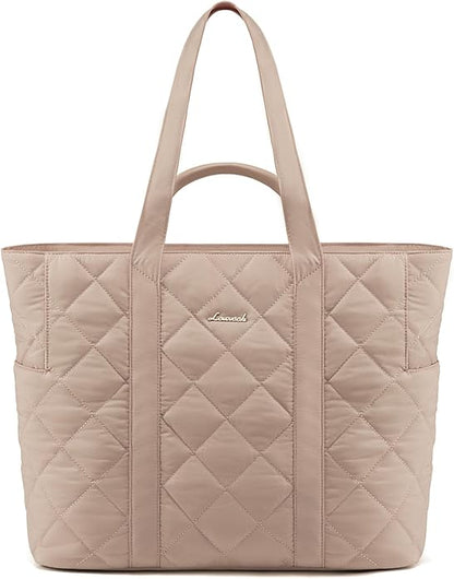 LOVEVOOK Tote Bag for Women,Light Puffer Tote Bag with Multi-pockets,Stylish Carry on Laptop Bags for Daily,Travel,Work,Gym | with Multi-pockets, Stylish, Carry on, for Daily, Travel, Work