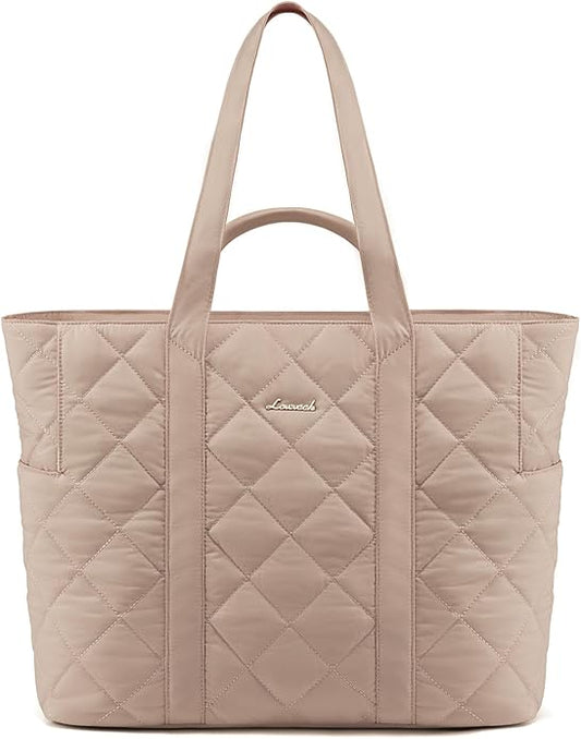 LOVEVOOK Tote Bag for Women,Light Puffer Tote Bag with Multi-pockets,Stylish Carry on Laptop Bags for Daily,Travel,Work,Gym | with Multi-pockets, Stylish, Carry on, for Daily, Travel, Work