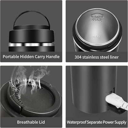 Travel Kettle Small Tea Kettle Coffee Mini Portable Electric Kettle with 4 Temperature Settings, Plug in 304 Stainless Steel Mini Travel Electric Kettle with Auto Shut-off(Black)