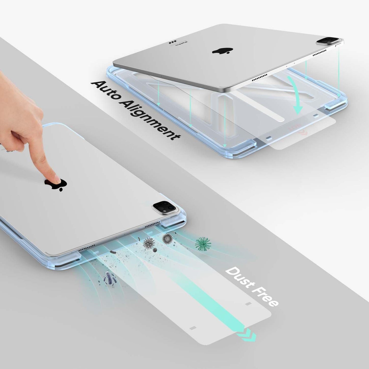 FLOLAB ONETIME NanoArmour Anti-Glare Screen Protector for iPad Pro 11 Inch M4 2024 Anti-Fingerprint Tempered Glass, TruColor, Matte, Easy Install, Bubble Free, Dust Free, Smooth as Butter, Durable