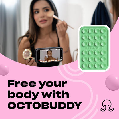 Classic MAX - Silicone Suction Phone Case Adhesive Mount - Hands-Free, Strong Grip Holder for Selfies and Videos - iPhone and Android Compatible - 2.6″ x 3.9″, Green Ash