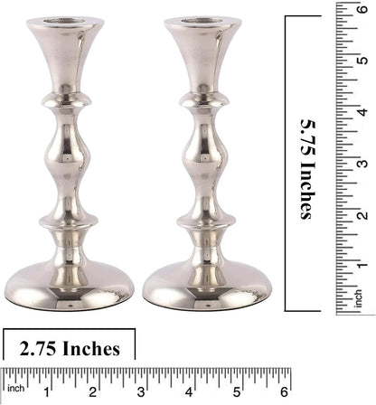 Rely+ Silver Candle Holders Set of 2 Decorative Centerpiece Table Candlesticks Holders for Taper Candles Home Decor Easter Candle Holders for Dinner Party Wedding Decorations