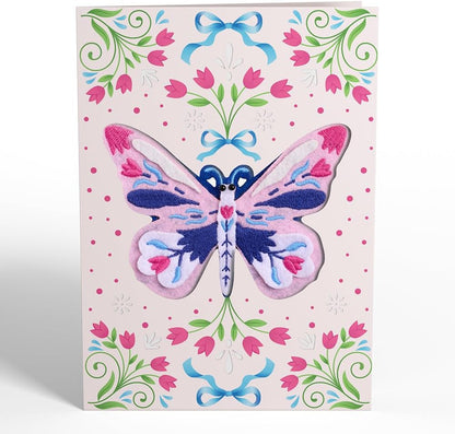 Lovepop Handmade Dazzling Butterfly HeartFelt Charm Card | Soft Felt Keychain for Wallet, Handbag, Car Key, Home Decor | Ornaments, Bag Charms, Key Ring, Purse Accessories, Gift Toppers
