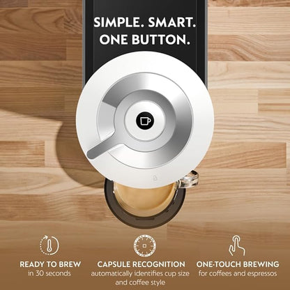 Nespresso Vertuo Next Coffee and Espresso Maker by De'Longhi with Aeroccino Milk Frother, White