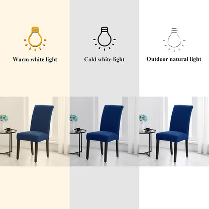 Joccun Chair Covers for Dining Room Set of 6, Dining Chair Slipcovers Stretch Dining Room Chair Covers Seat Protector,Washable Parsons Chair Cover for Home,Banquet(Classic Blue,6 Pack)