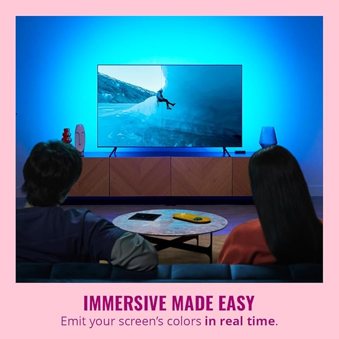 WiZ Connected HDMI Sync Box with TV Backlight - Sync to Movies, Games & Music - HDMI 2.0 Supports 4K 60Hz -RGBIC LED Strip 55-65 Inch TVs - Requires External Video Source