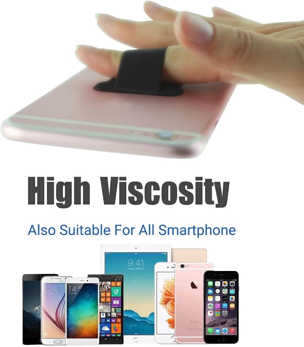 WOJI Cell Phone Finger Grip Strap Holder for Hand, Phone Strap, Phone Holder for Hand - Small, New Slim Finger Loop Selfie Grip Compatible with Most Smartphones (Black) - 2Pack