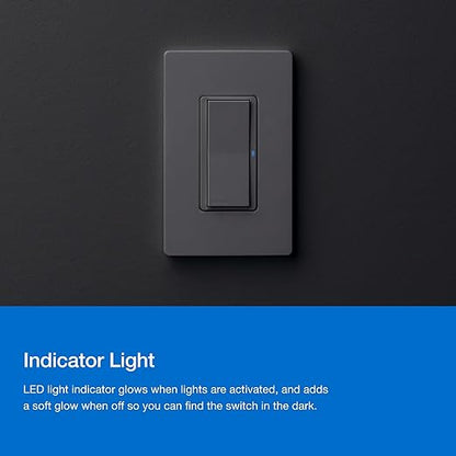 Lutron Claro Smart Switch 3-Way Kit for Caseta Smart Lighting, Includes Wall Plate, Pico Paddle Remote, and Bracket, Neutral Required, DVRF-PKG1S-WH