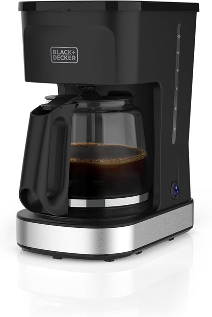 BLACK+DECKER CAFÉCRAFT 12-Cup Coffee Maker, One-Switch Drip Coffeemaker with Vortex Showerhead Technology, Sneak-A-Cup, Keep Warm Function, Stainless Steel