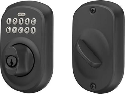 SCHLAGE BE365 PLY 622 Keypad Electronic Deadbolt, Matte Black
