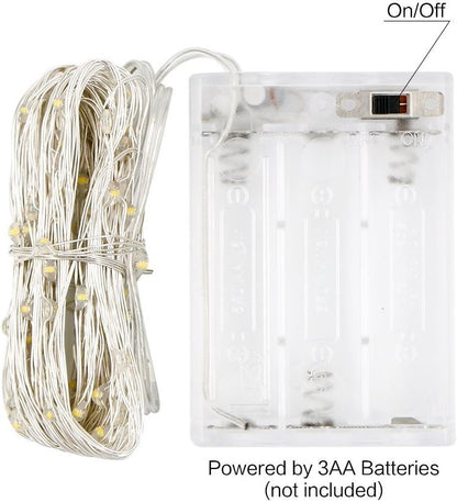 ANJAYLIA 10Ft/3M 30 LED Battery Operated Starry Fairy Lights String Lights for Party Home Wedding Festival Decoration, White