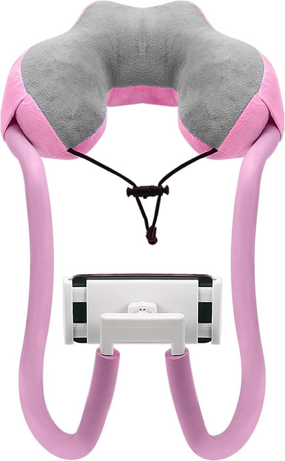 MoKo Neck Phone Holder, 360 Rotatable Gooseneck Pillow Stand, Fits 4"-11" Devices, iPhone 16/15/14/13, Galaxy S21/S9, iPad 11/12.9