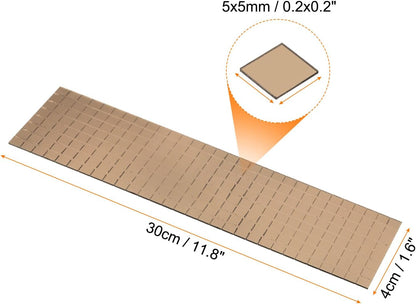 HARFINGTON 8 Sheet 3840 Pieces Self Adhesive Mirror Mosaic Tiles 5x5mm Small Square Mirror Tiles Sticker Disco Ball Stickers Mini Glass Tiles for DIY Craft Party Home Decoration, Brown