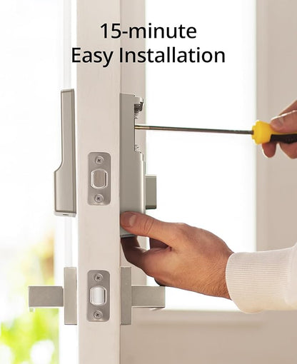 eufy Security Smart Lock C210, Keyless Entry Door Lock for Front Door, Built-in WiFi Deadbolt, No Bridge Required, Easy Installation, Touchscreen Keypad, App Remote Control, 4 AA Batteries, Nickel