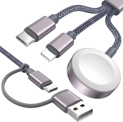 Travel Essentials,Upgraded 3 in 2 USB C Cable for Apple Watch Charger/iPhone Charger,Multi Charging Cable,RV Camping Essentials,Portable for iWatch Series 10-2/Ultra/SE& iPhone 16-12-4FT