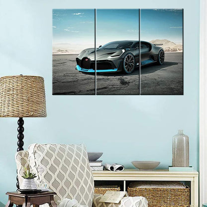 Framed Canvas Wall Art Speed Sports Racing Cars Pictures Ready to Hang 3 Pieces HD Printed Posters Artwork for Teens Bedroom Living Room Modern Decorations - 12 x 24 inch x 3 Panels