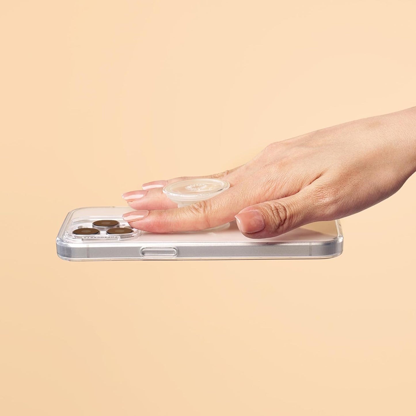 PopSockets Phone Grip with Expanding Kickstand, Adhesive Grip - Clear