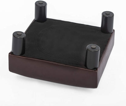 Joveco Small Foot Rest Stool Ottoman, 15" Leather Footrest Square Footstool with Non-Skid Plastic Legs, for Chair, Under Desk, Office, Living Room, Brown