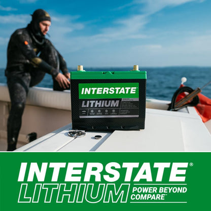 Interstate Batteries 36V 50Ah Group Size 31M Lithium Marine/RV Deep Cycle LiFePO4 Battery, Maintenance Free, Lightweight, Ideal For Boats, Trolling Motors, RV Camping, Off-Grid, Yachts (Li31M36V50)
