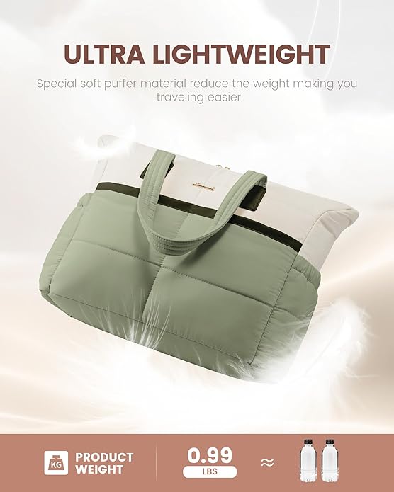 LOVEVOOK Tote Bag for Women,Light Puffer Tote Bag with Multi-pockets,Stylish Carry on Laptop Bags for Daily,Travel,Work,Gym | with Multi-pockets, Stylish, Carry on, for Daily, Travel, Work