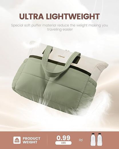 LOVEVOOK Tote Bag for Women,Light Puffer Tote Bag with Multi-pockets,Stylish Carry on Laptop Bags for Daily,Travel,Work,Gym | with Multi-pockets, Stylish, Carry on, for Daily, Travel, Work