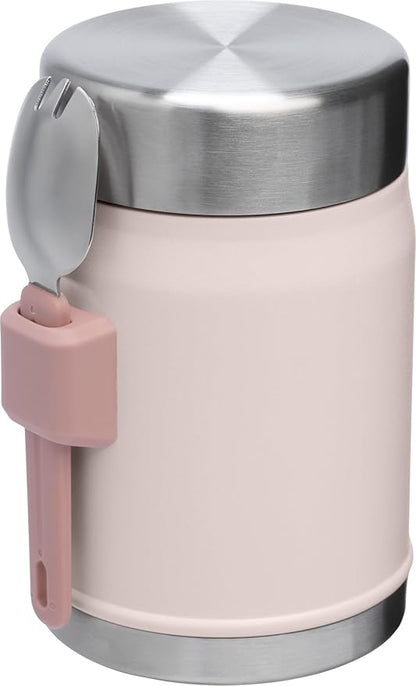 STANLEY Classic Food Jar and Spork | Vacuum Insulated Food Container | Wide Mouth Screw On Lid | Packable for Travel | Stainless Steel with Leakproof Lid | BPA-Free
