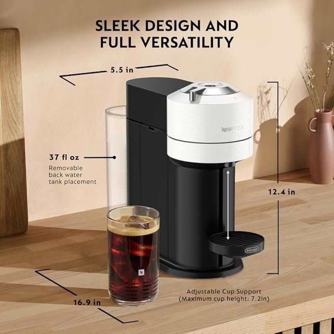 Nespresso Vertuo Next Coffee and Espresso Maker by De'Longhi, White