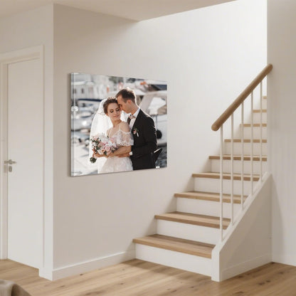 Personalized Custom Canvas Prints with Your Photos & Text, Customized Picture Print, Transform Own Images Into Framed Wall Art Digitally Printed Photo to Canvas, Keepsakes Gifts for Family 32x32’’