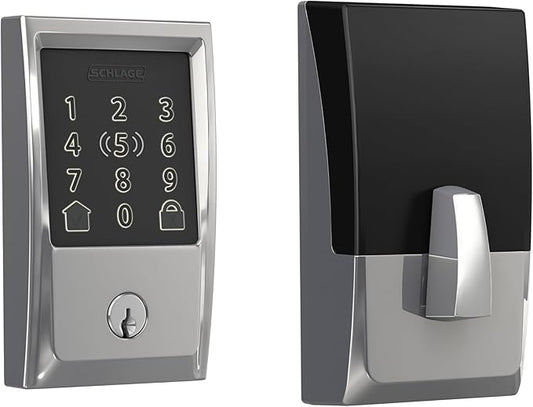 Schlage Encode Plus Smart Wi-Fi Lock for Front Door, Keyless Entry Deadbolt, Unlock with Apple Watch, Built-in WiFi and App Control, Easy Install, Alexa & Apple HomeKit Compatible, Bright Chrome