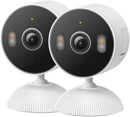 Tapo 2K Indoor/Outdoor Wired Security Camera - Works as a Baby Monitor & Pet Camera, Person/Motion/Baby Cry Detection, 2-Way Audio, Siren, Subscription-Free SD Storage or Optional Cloud, C113 (2-Pack)