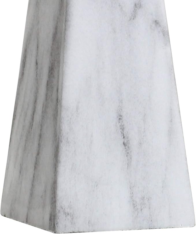 JONATHAN Y 20.5" White Marble Finish Modern Resin Table Lamp for Bedroom Living Room, Contemporary Faceted Bedside Lamp with White Linen Shade, LED Bulb Included JYL1037A