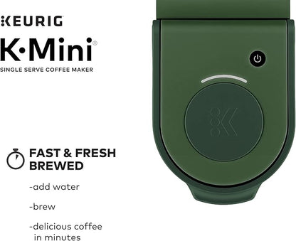 Keurig K-Mini Single Serve Coffee Maker with 6-12Oz Cup Sizes, Quick Brewing, and Removable Drip Tray (Evergreen, Renewed)