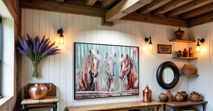 Yihui Arts Modern Contemporary 3D Aluminum Horse Metal Wall Art Sculpture for Home Decor