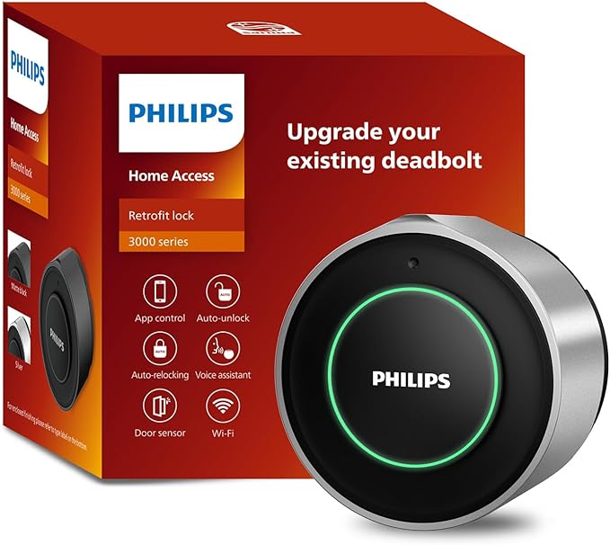 Philips Retrofit Smart Lock 230X, Smart Lock for Existing Deadbolt Built-in WiFi App Remote Control, Upgrade Your Door Lock Keyless Entry for Front Door, Auto Lock, Support Alexa & Google, Silver