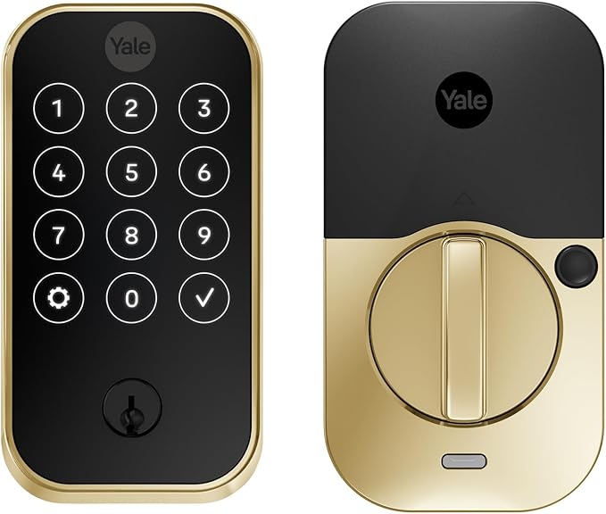 Yale Assure Lock 2 Deadbolt, Lifetime Brass Keyed Smart Lock with Z-Wave Plus Connected Keypad for Code Entry, YRD410-ZW2-P05