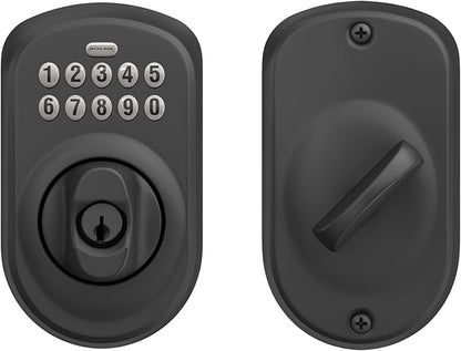 SCHLAGE BE365 PLY 622 Keypad Electronic Deadbolt, Matte Black