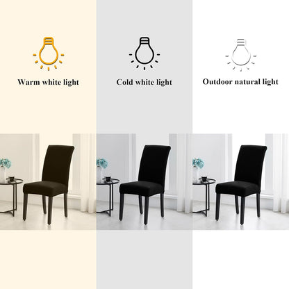 Joccun Chair Covers for Dining Room Set of 6, Dining Chair Slipcovers Stretch Dining Room Chair Covers Seat Protector,Washable Parsons Chair Cover for Home,Hotel,Banquet(Black,6 Pack)
