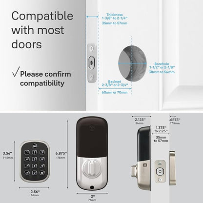 Yale Security Keyless Entry Keypad Deadbolt (YRD137) - Unlock Using Your Entry Code - No app or connectivity - Satin Nickel
