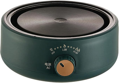 Electric Stove 500W Mini Electric Teapot Heater Stove 4.33in Glass Tea Maker Hot Plates Burner Countertop Stove for Ceramic Glass Kettle (Green)
