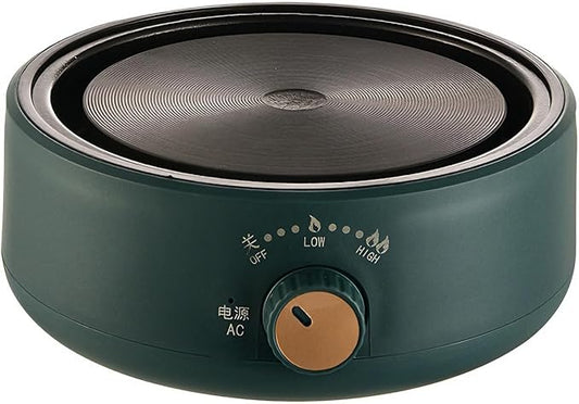 Electric Stove 500W Mini Electric Teapot Heater Stove 4.33in Glass Tea Maker Hot Plates Burner Countertop Stove for Ceramic Glass Kettle (Green)