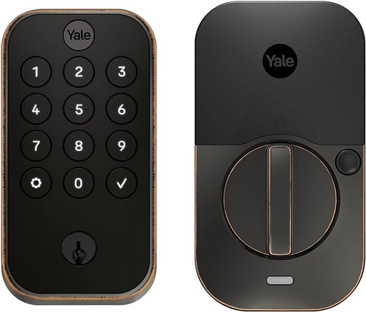 Yale Assure Lock 2 Deadbolt, Oil Rubbed Bronze Keypad Code Door Lock with Z-Wave and Back-Up Key for Front or Back Entry Door, YRD410-ZW2-0BP