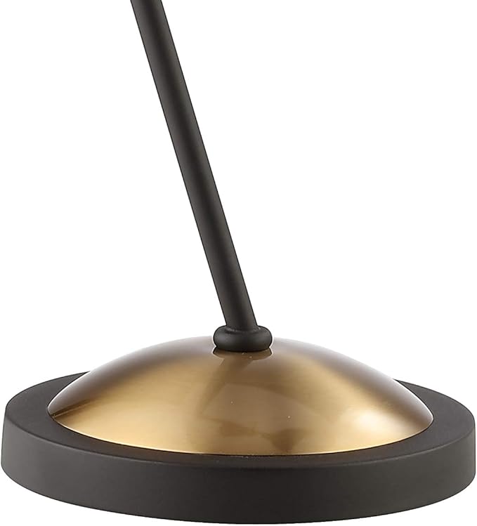 JONATHAN Y 21.5" Black/Gold Retro Mid-Century LED Table Lamp for Home Office, Adjustable Task Light with Black Iron Shade, Bedside Nightstand Lamp, LED Bulb Included JYL9065A