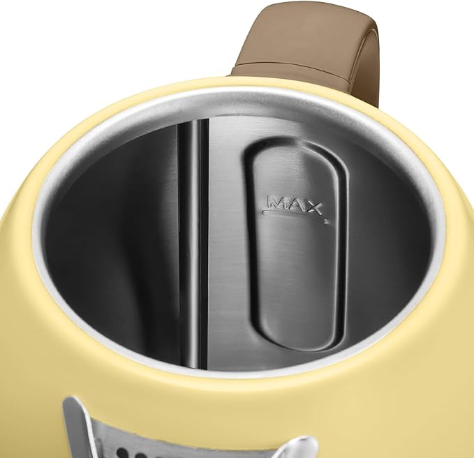 BUYDEEM K640 Stainless Steel Electric Tea Kettle with Auto Shut-Off and Boil Dry Protection, 1.7 Liter Cordless Hot Water Boiler with Swivel Base, 1440W, Mellow Yellow