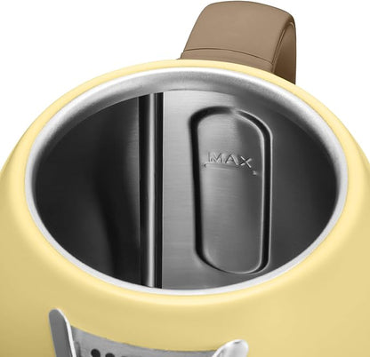 BUYDEEM K640 Stainless Steel Electric Tea Kettle with Auto Shut-Off and Boil Dry Protection, 1.7 Liter Cordless Hot Water Boiler with Swivel Base, 1440W, Mellow Yellow