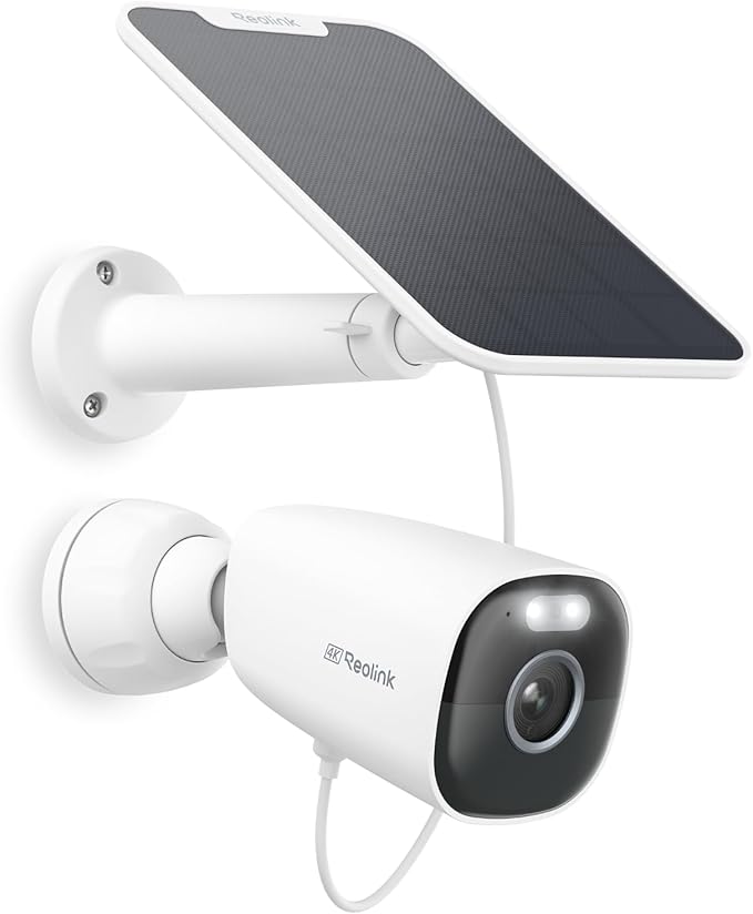 REOLINK Argus Eco Ultra 4K Solar Security Camera Wireless Outdoor, Color Night Vision, 2.4/5GHz WiFi, 125° Wide View, Smart Detection, Home Hub Compatible, Standalone Camera No Subscriptions