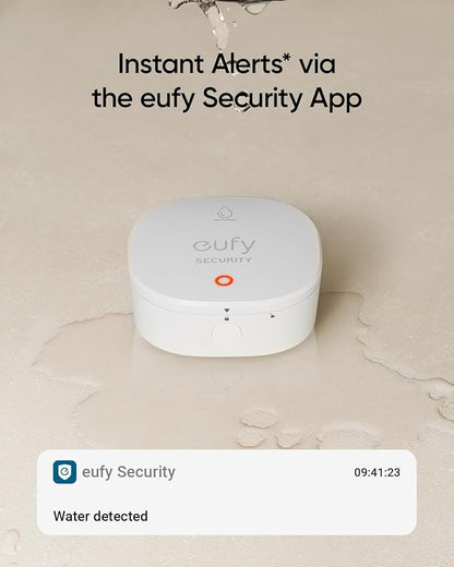 eufy Security Water and Freeze Sensor with Remote Alerts, IP65 Waterproof, 2-Year Battery Life, HomeBase Required, Compatible with HomeBase 2 and 3, Optional 24/7 Protection Service, App Control
