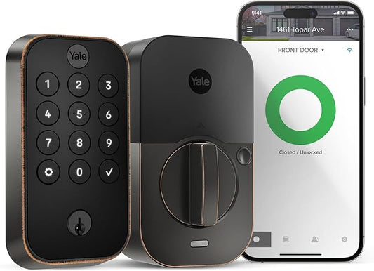 Yale Assure Lock 2 with Wi-Fi – Oil Rubbed Bronze Smart Lock for Front Door with Keypad, App Control, Backup Key, and Deadbolt – Secure Keyless Entry Door Lock, YRD410-WF1-0BP