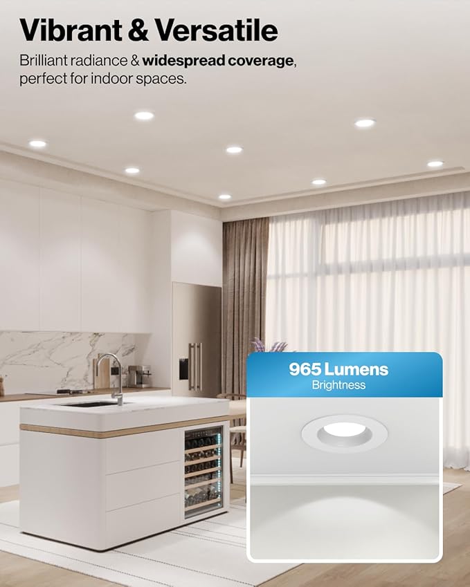 Sunco 12 Pack 6 Inch LED Recessed Lights, Retrofit Can Lights, Smooth Trim, 965 LM, 13W (75W Equivalent), Selectable CCT 2700K/3000K/3500K/4000K/5000K, Dimmable, Damp Rated UL