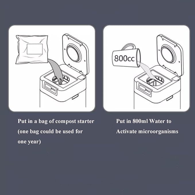 Electric Compost Bin Smart Waste Kitchen Composter, Electric Kitchen Compost Bin Eco-Friendly Sustainable Indoor Countertop Food Cycler, Odor-Free, Fertilizes Your Garden Composter